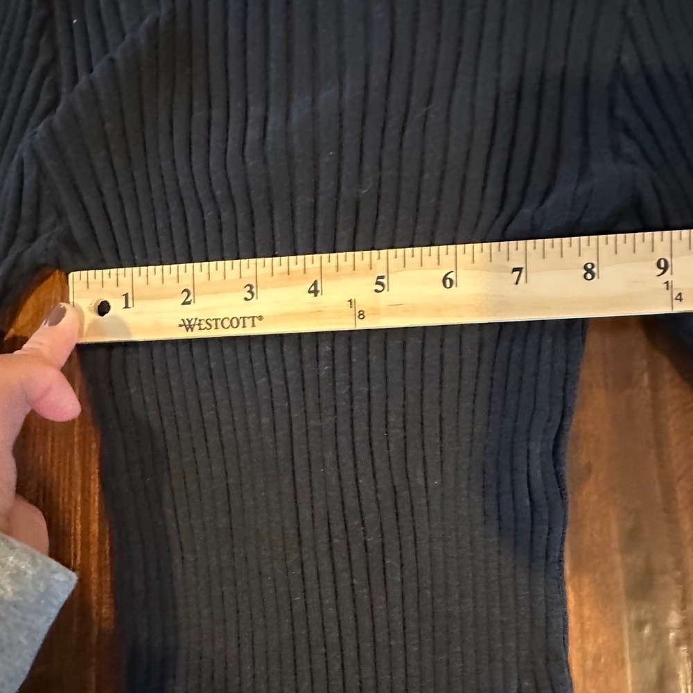 Vintage Wayne Rogers Black Ribbed Silk Blend Scoop Neck Long Sleeve Top Large - Picture 6 of 6